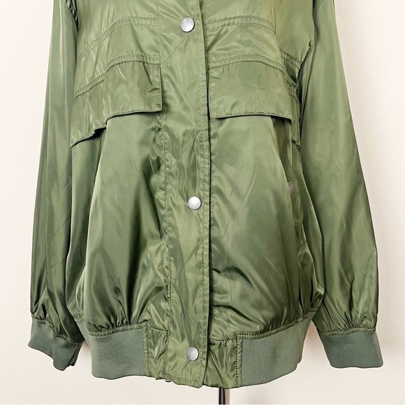 Free People We The Free Here Right Now Green Bomber Jacket - Picture 6 of 15